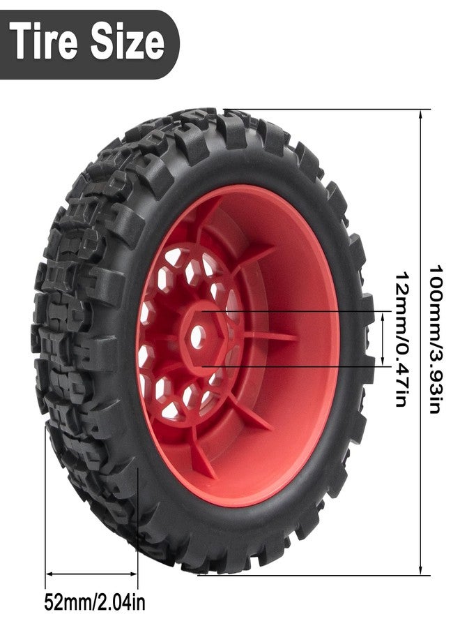 LRFHL 12mm Hex RC Wheel Tires for 1/16 Traxxas Mini Maxx 107154-1 Mini XRT VXL 108076-1 E-Revo Mini XRT MJX 16207 16210 16209 16208 HSP 94186 LOSI 1/18 Mini LMT RC Truck Tires Wheel Upgrade (4PCS) - Image 4